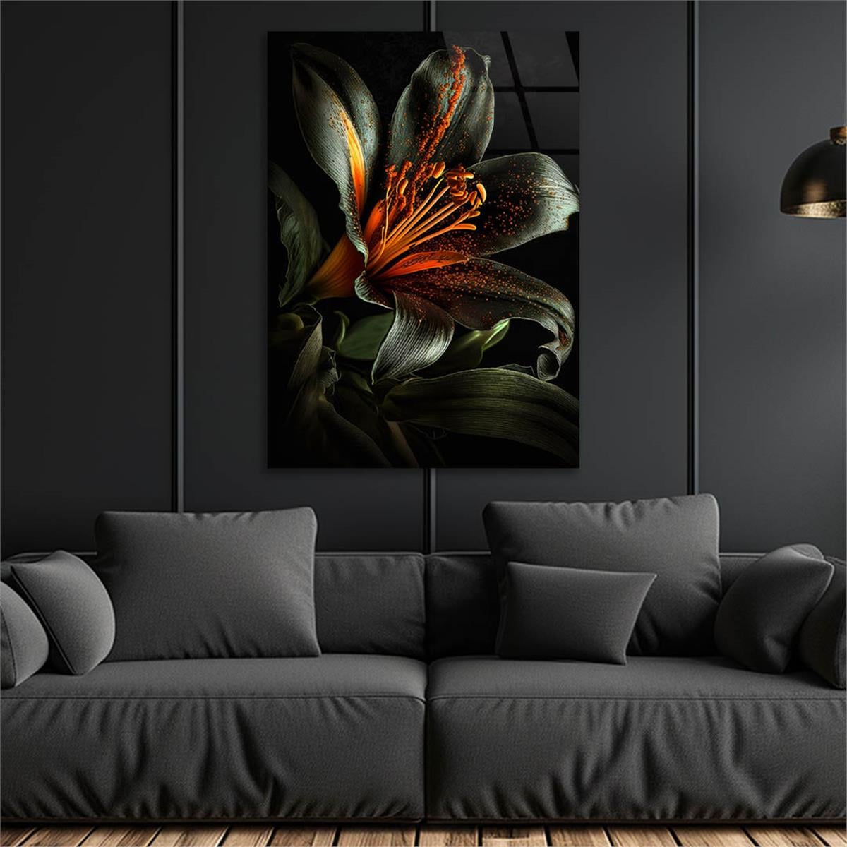 Dikey Sanat Temalı Cam Tablo 414