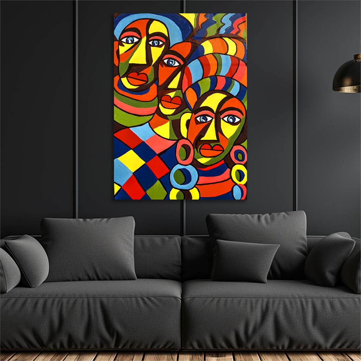 Dikey Sanat Temalı Cam Tablo 391