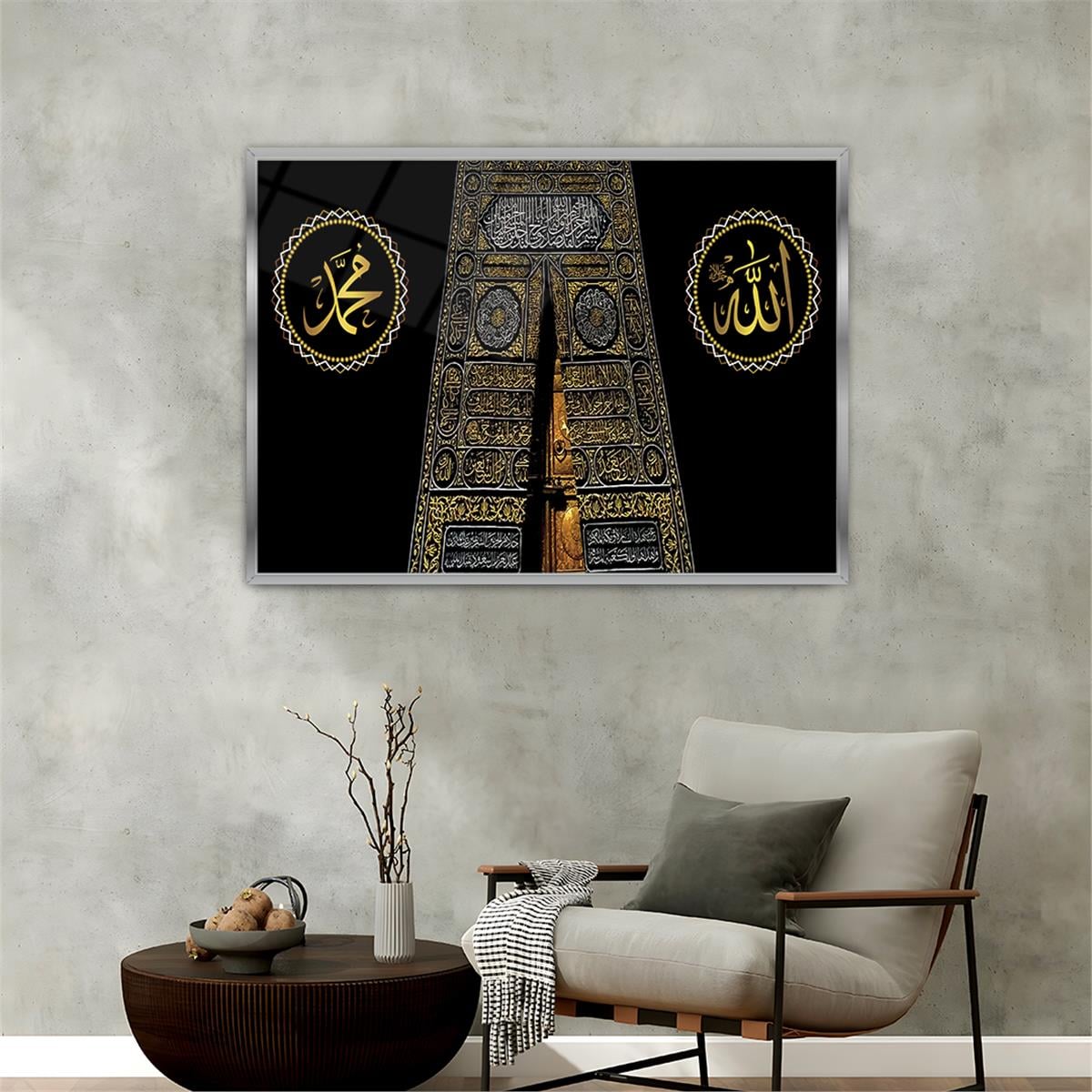 Aluminum-Framed Religious-Themed Tempered Glass Wall Art 001