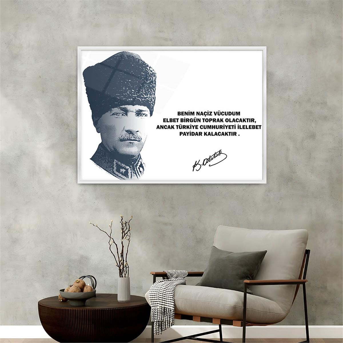 Alüminyum Çerçeveli Vatan Temalı Cam Tablo 008