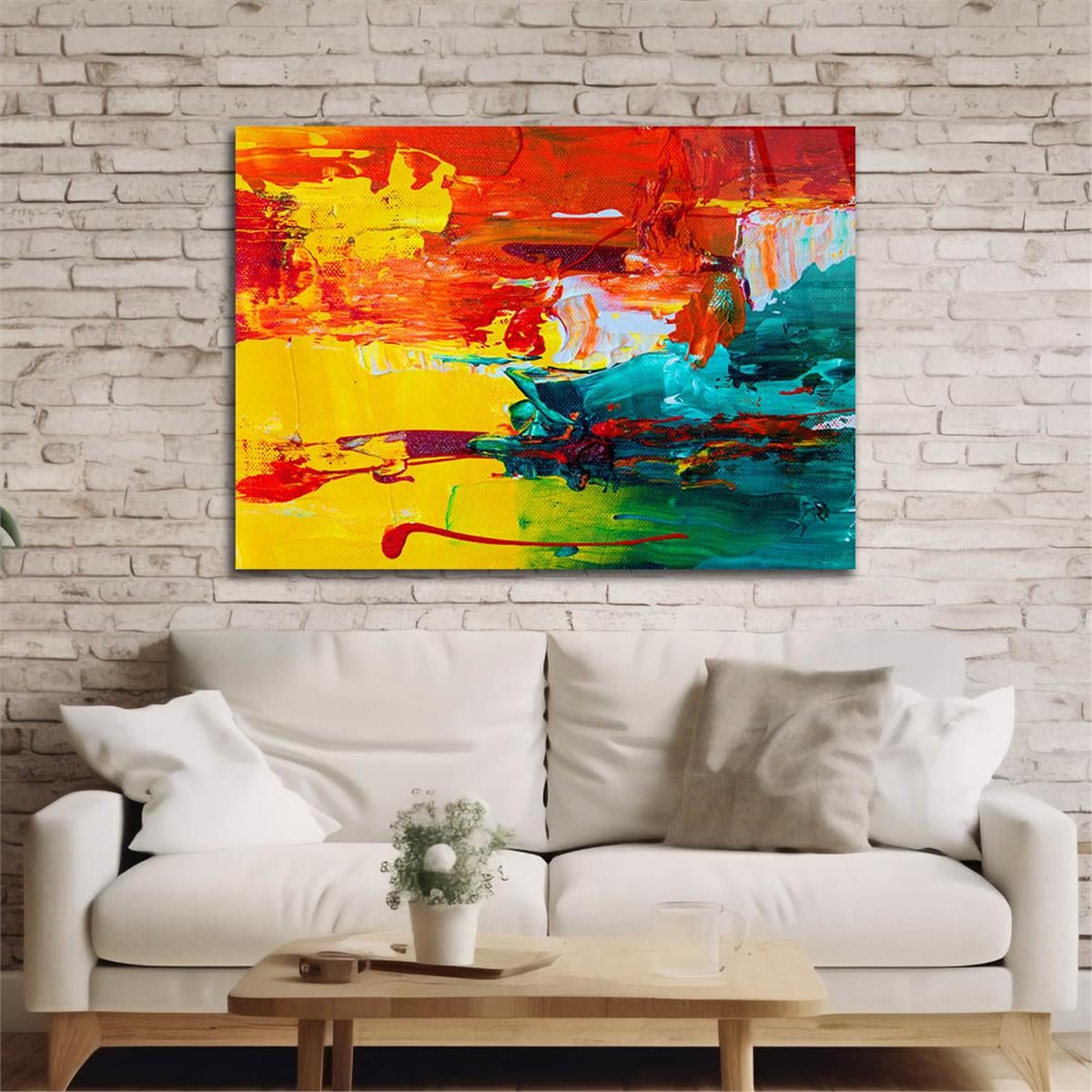 Horizontal Art-Themed Tempered Glass Wall Art 571