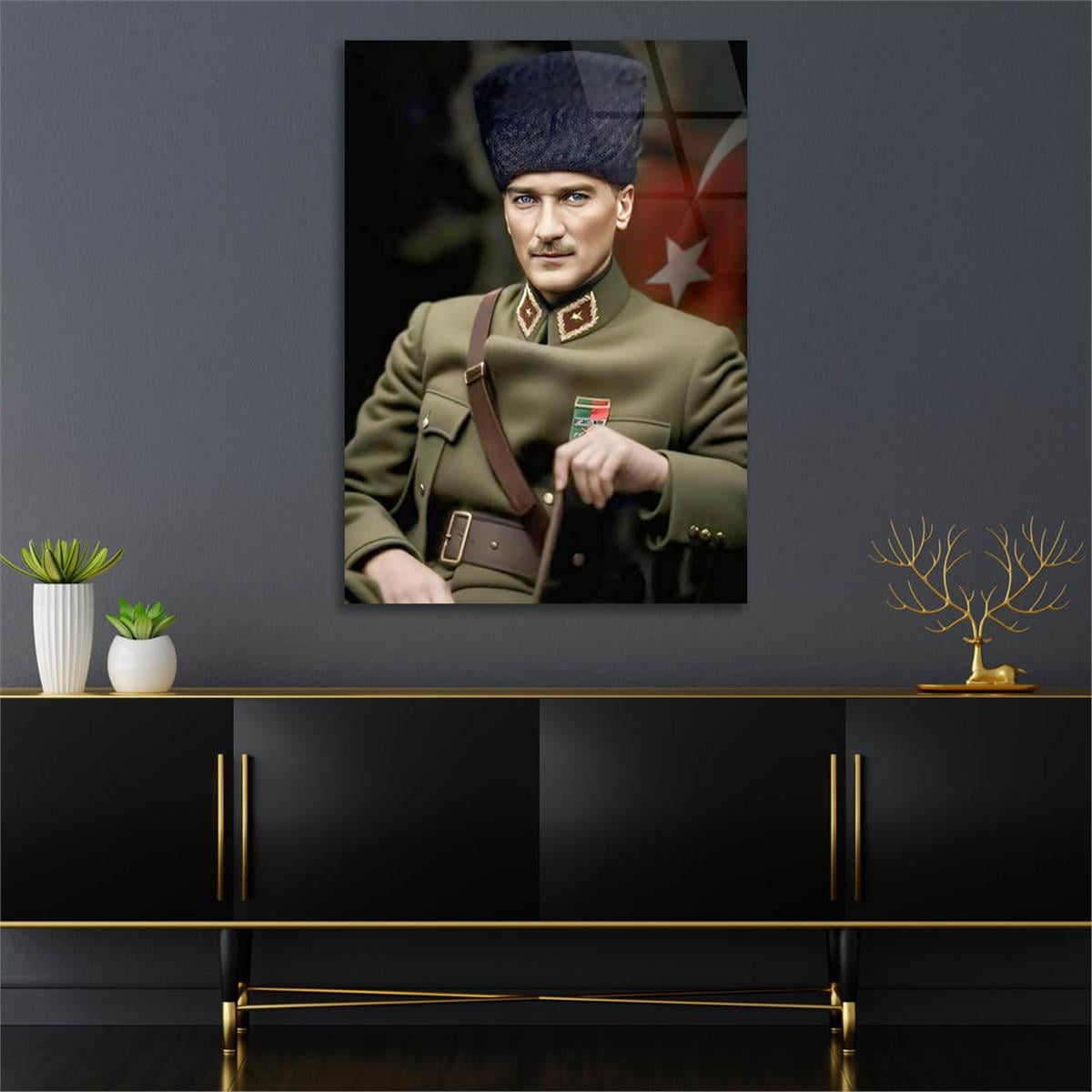 Dikey VatanTemalı Cam Tablo 215