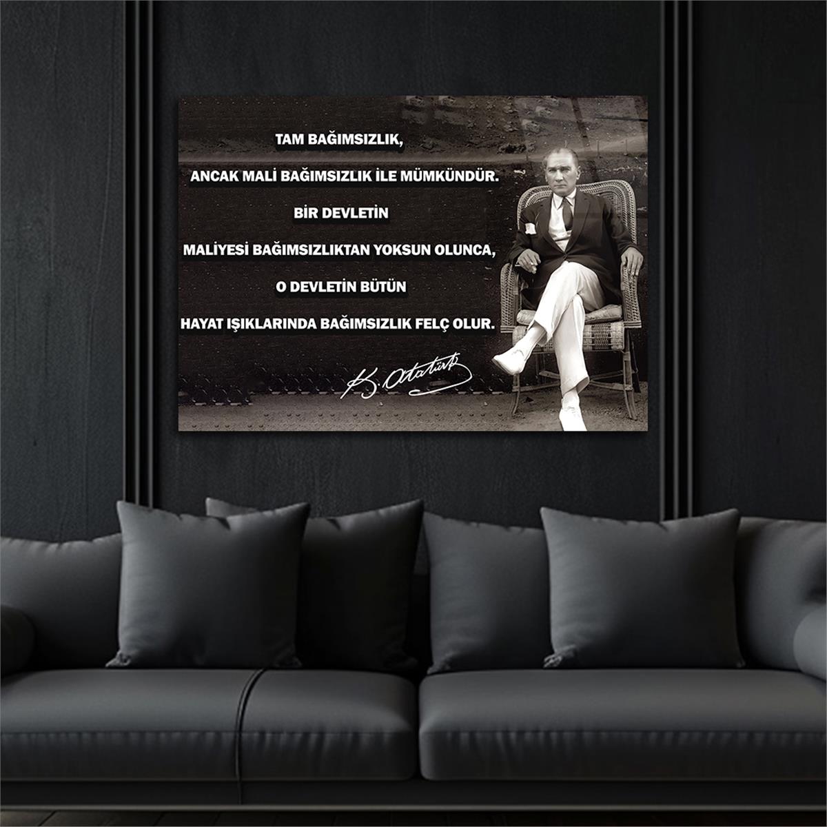 MUSTAFA KEMAL ATATÜRK Tempered Glass Wall Art 