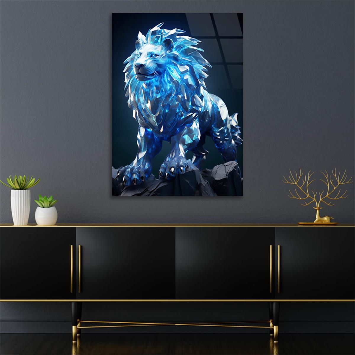 Dikey Doğa Temalı Cam Tablo 357