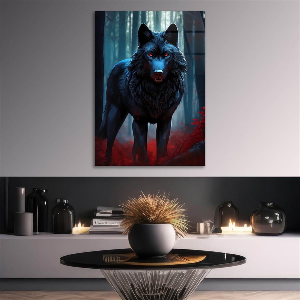 Dikey Doğa Temalı Cam Tablo 434