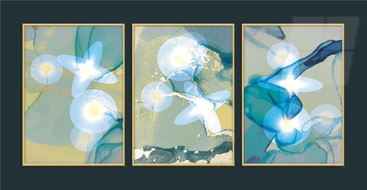 Alüminyum Çerçeveli Sanat Temalı 3lü Set MDF Tablo 0026