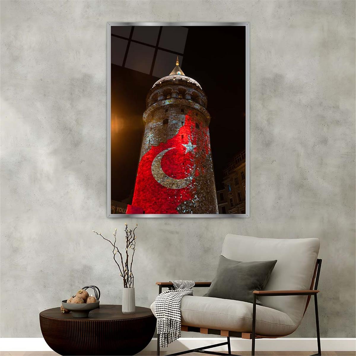 Aluminum-Framed National-Themed Tempered Glass Wall Art 026