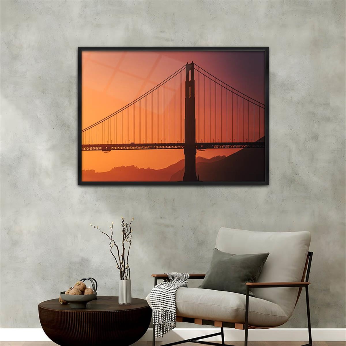 Aluminum-Framed Natured-Themed Tempered Glass Wall Art 141