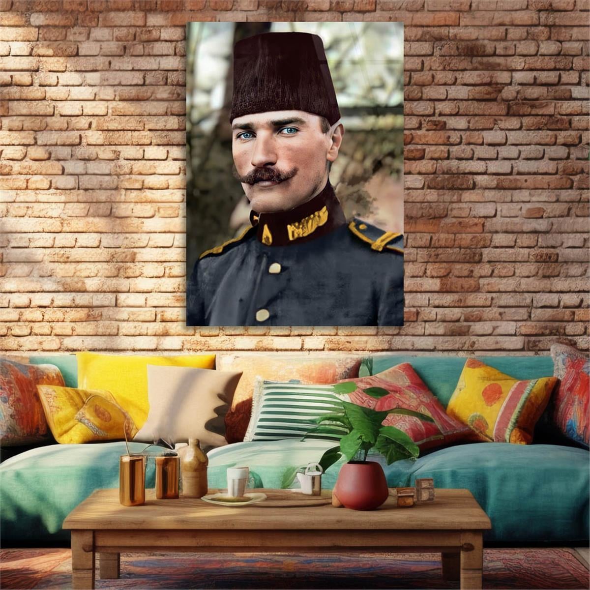 Mustafa Kemal Atatürk Gehard Glasschilderij 