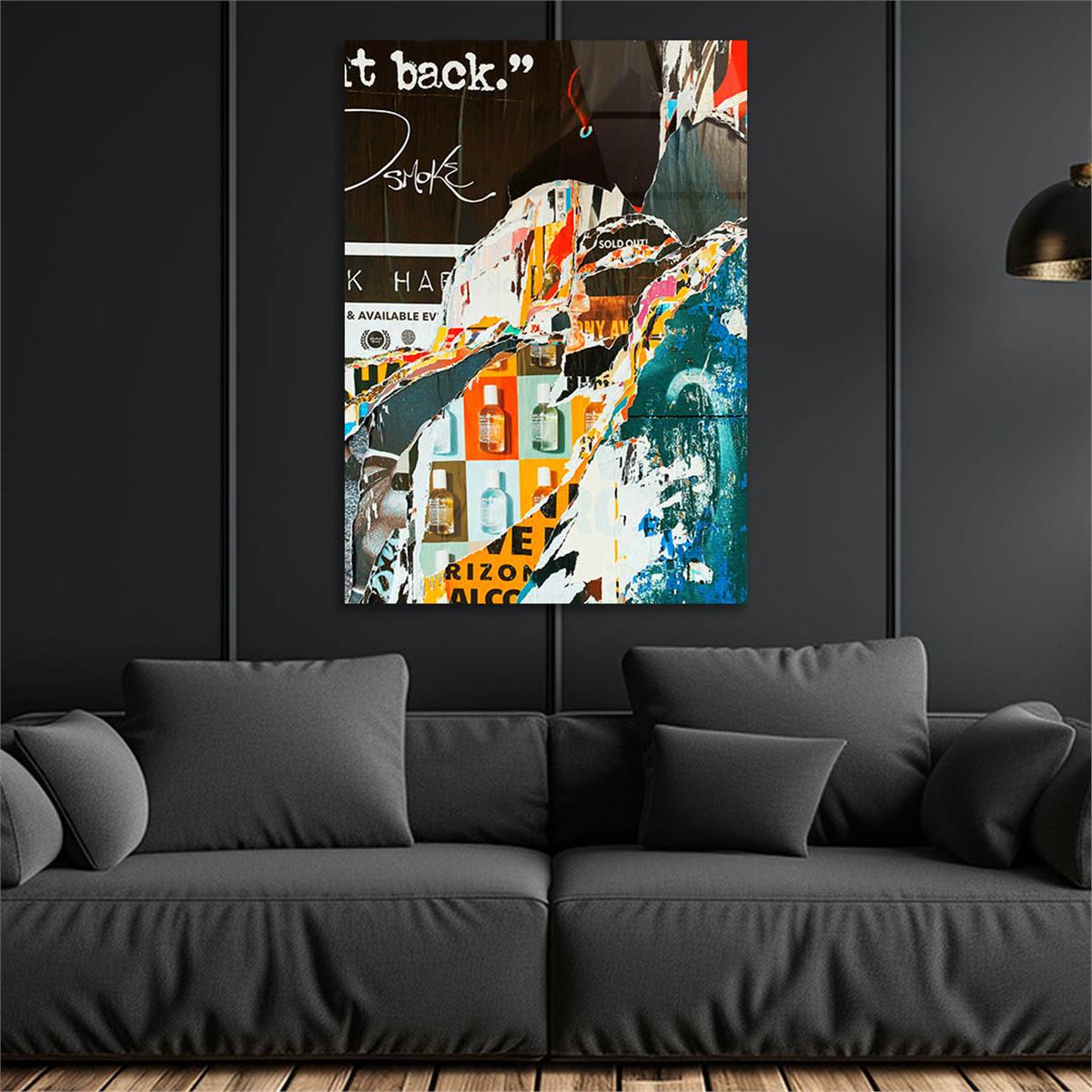 Dikey Sanat Temalı Cam Tablo 490