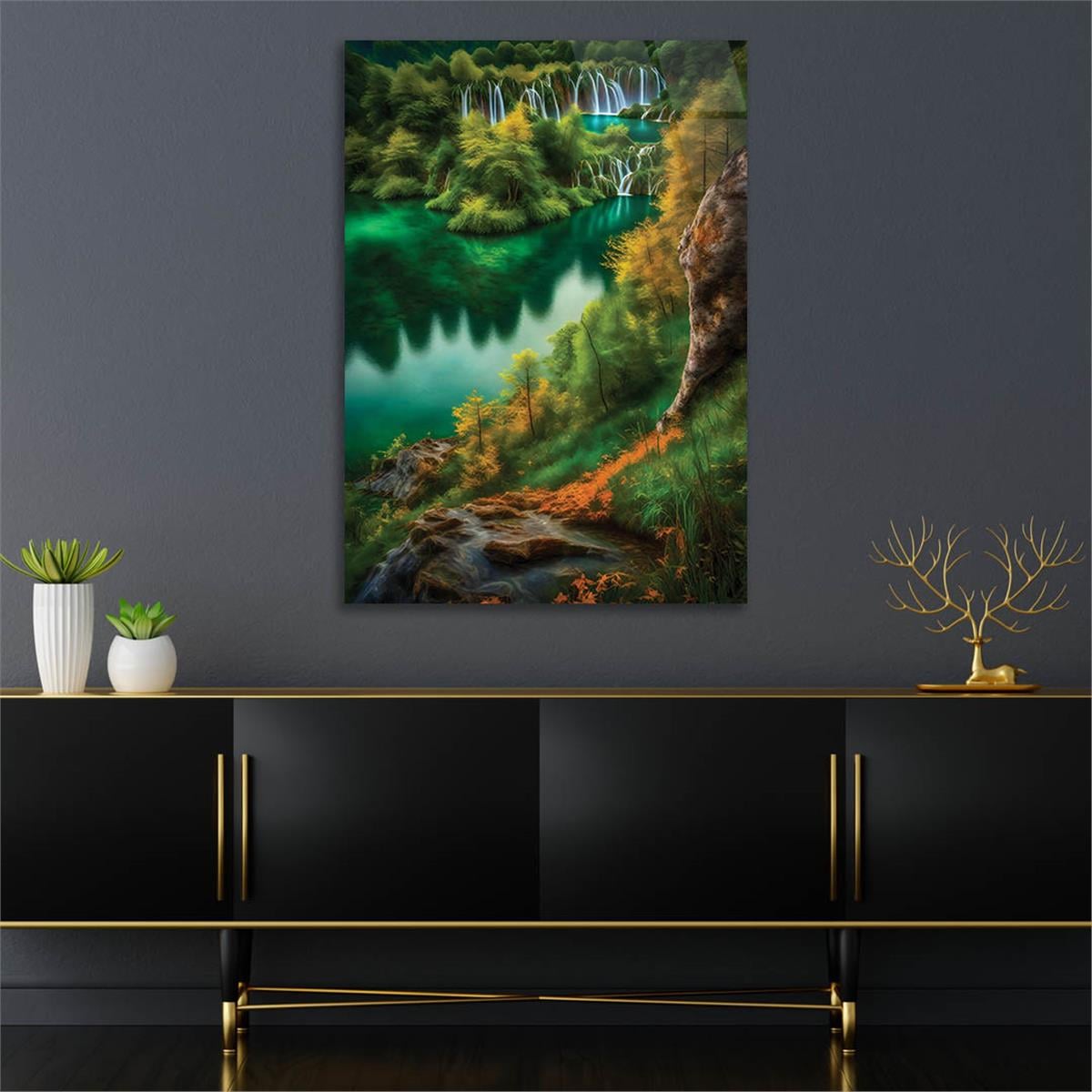 Vertical Tempered Glasss Wall Arts Art-Themed 310