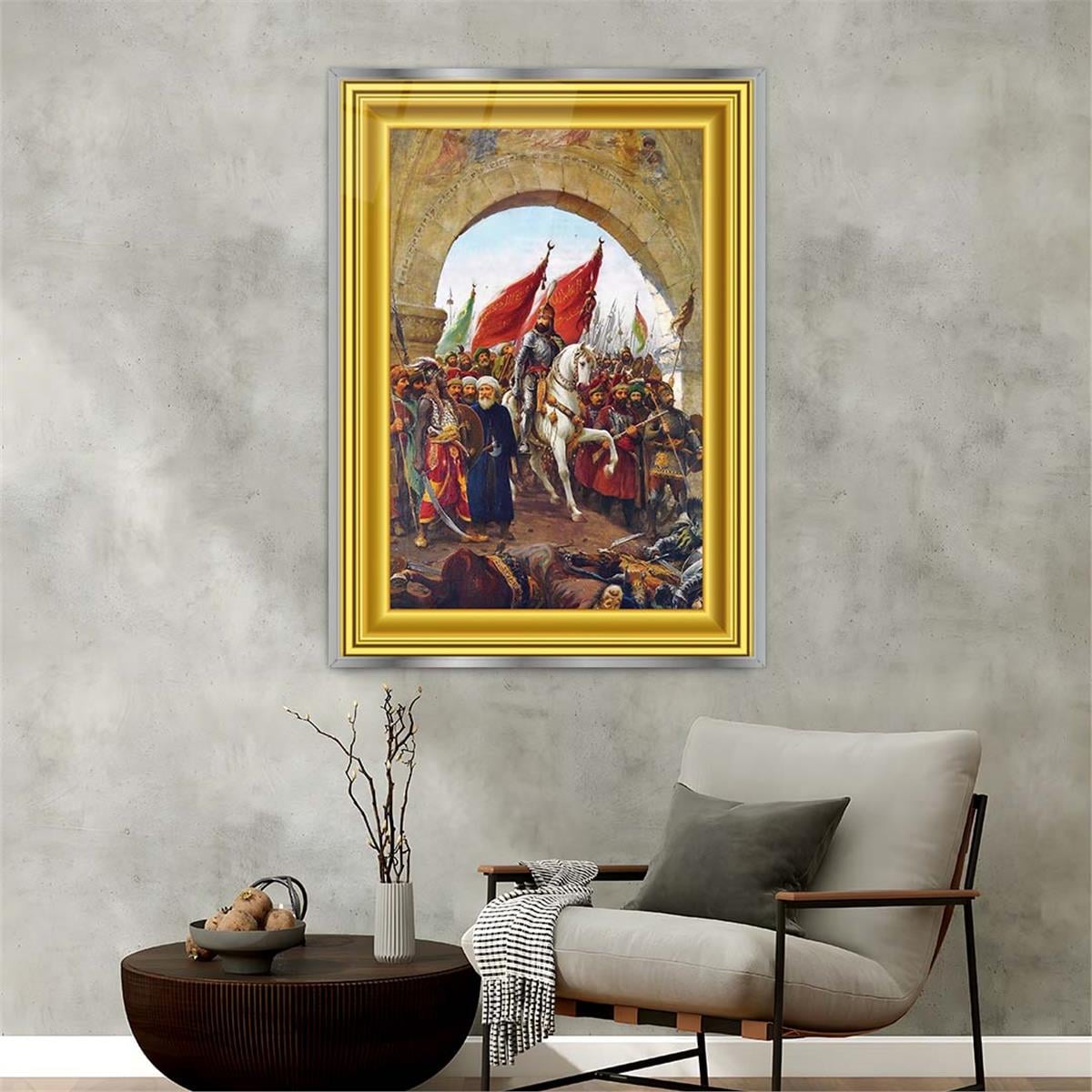 Aluminum-Framed National-Themed Tempered Glass Wall Art 006