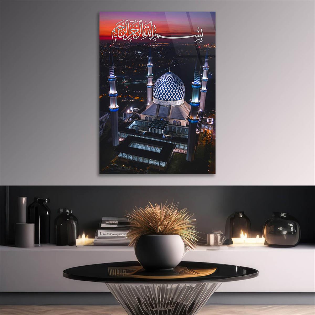 Dikey Dini Temalı Cam Tablo 268