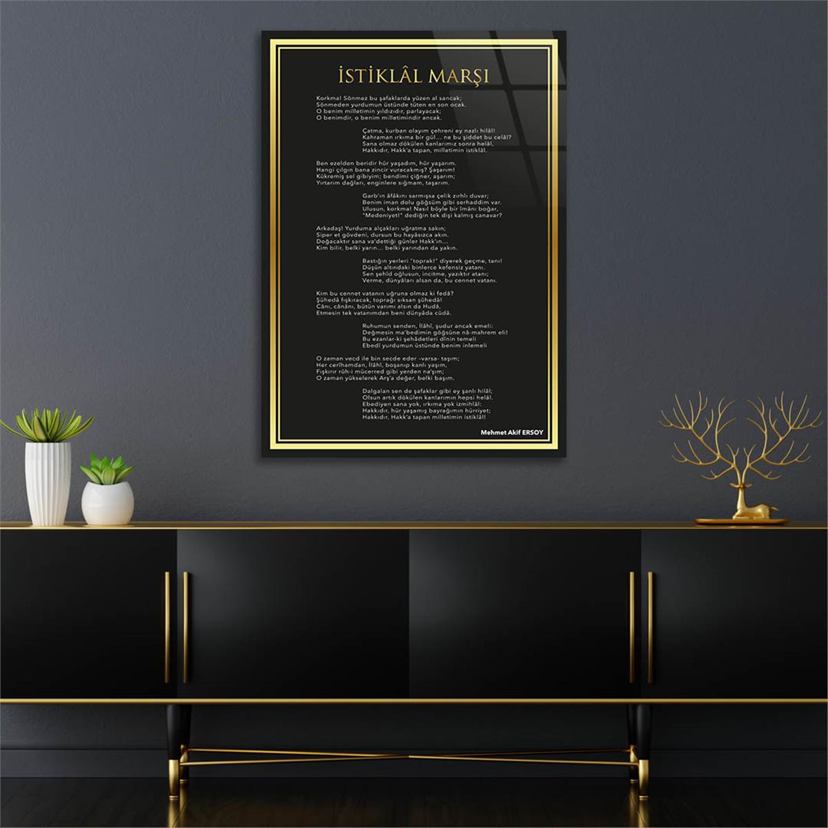 Dikey VatanTemalı Cam Tablo 200