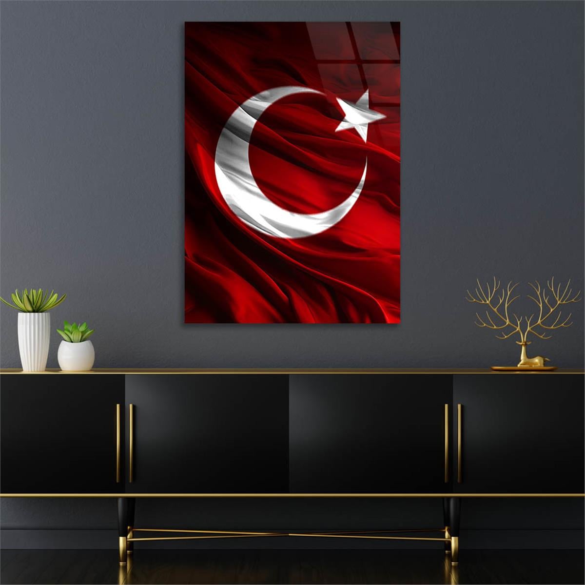 Dikey VatanTemalı Cam Tablo 148