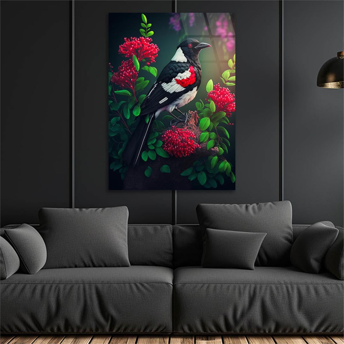 Dikey Doğa Temalı Cam Tablo 248