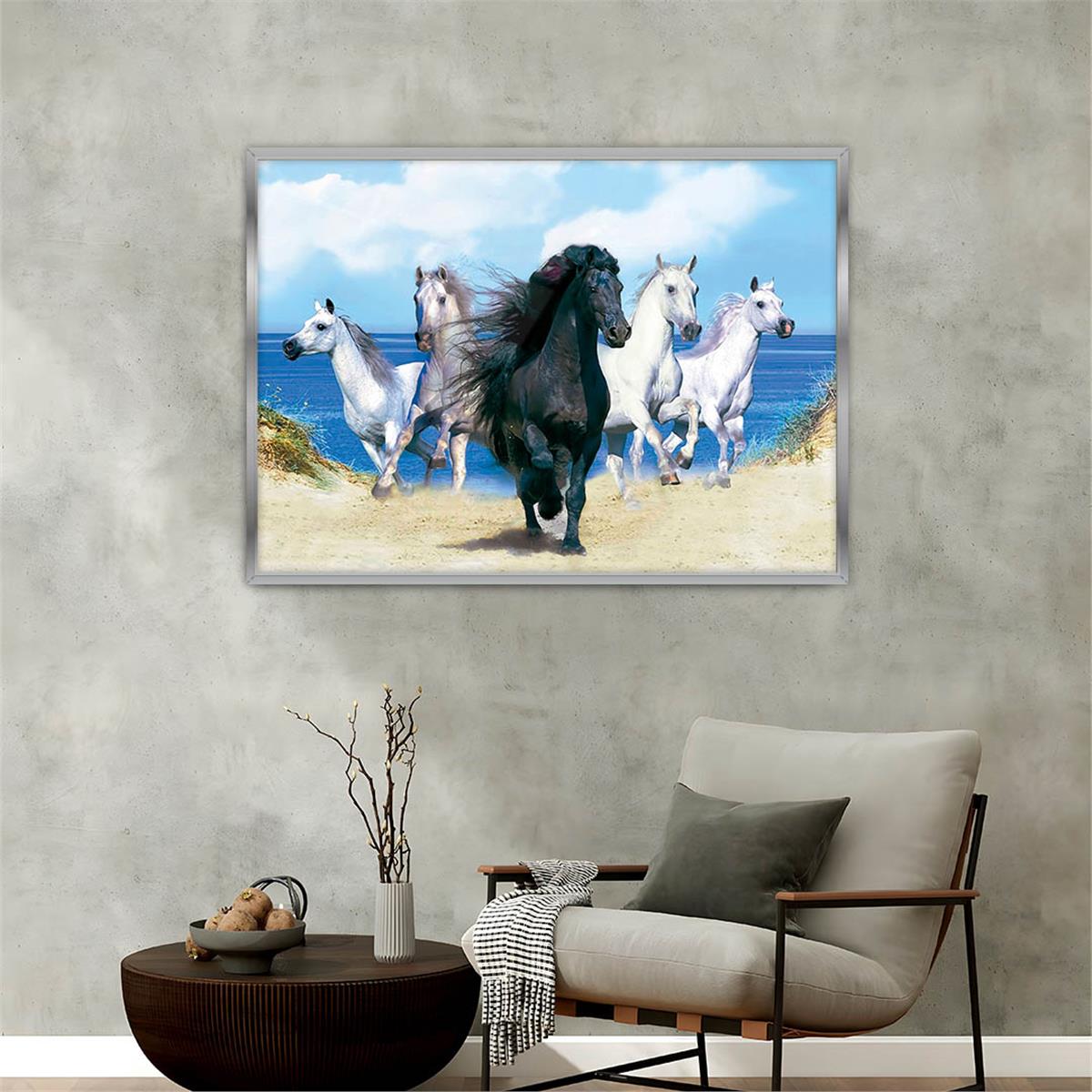 Aluminum-Framed Natured-Themed Tempered Glass Wall Art 164