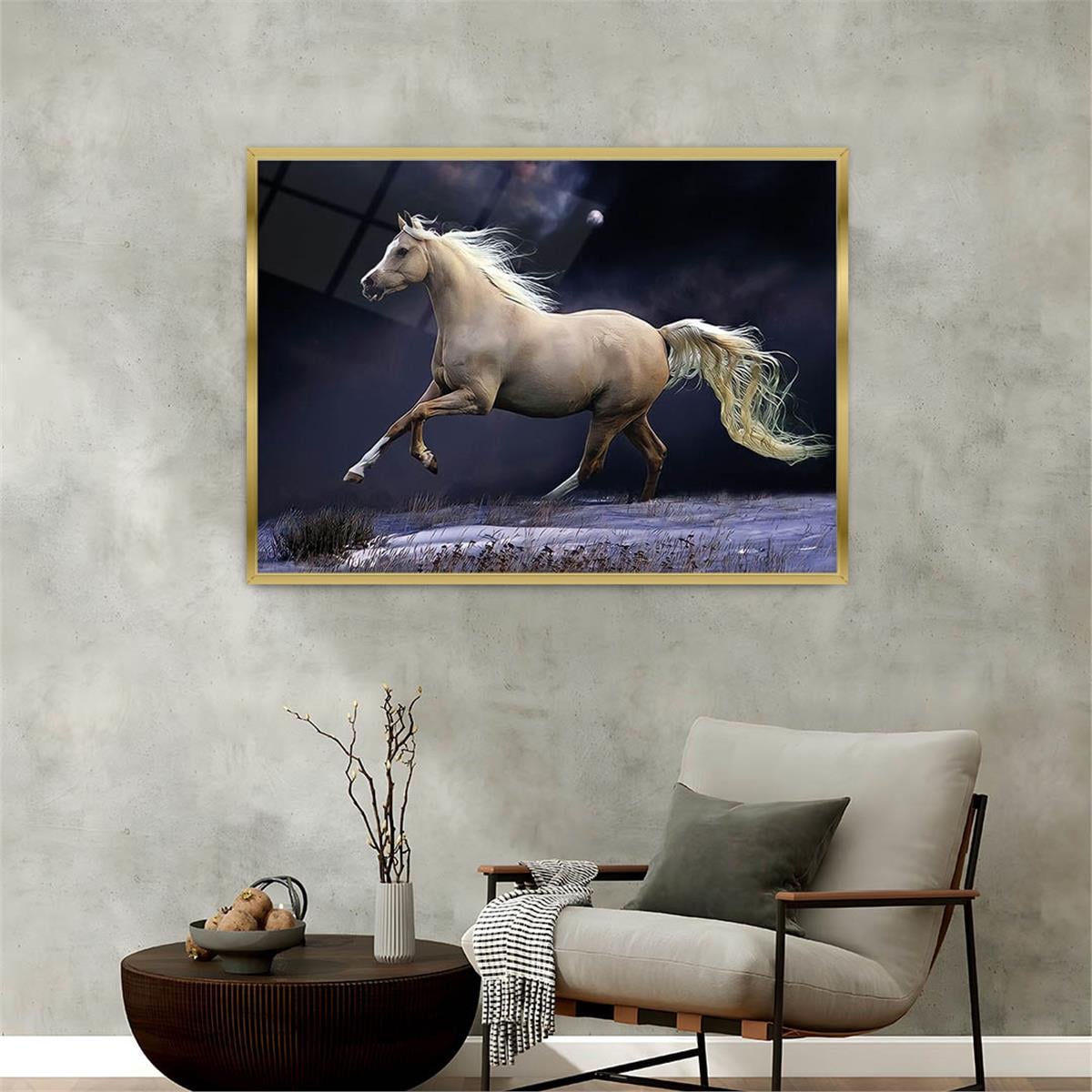 Aluminum-Framed Natured-Themed Tempered Glass Wall Art 163