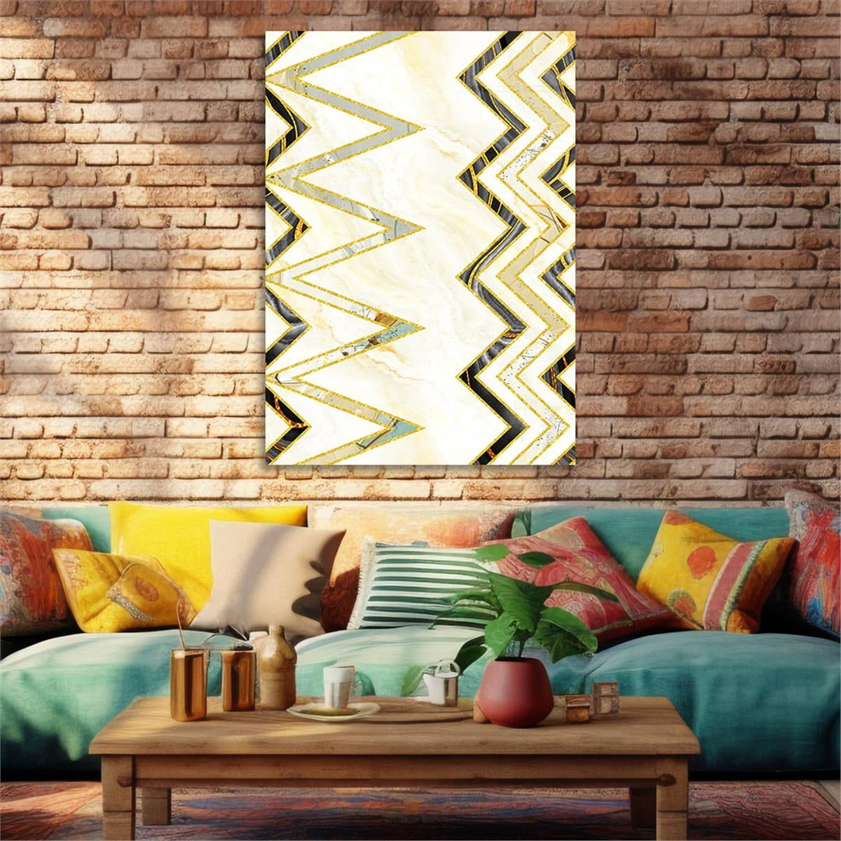 Dikey Sanat Temalı Cam Tablo 362