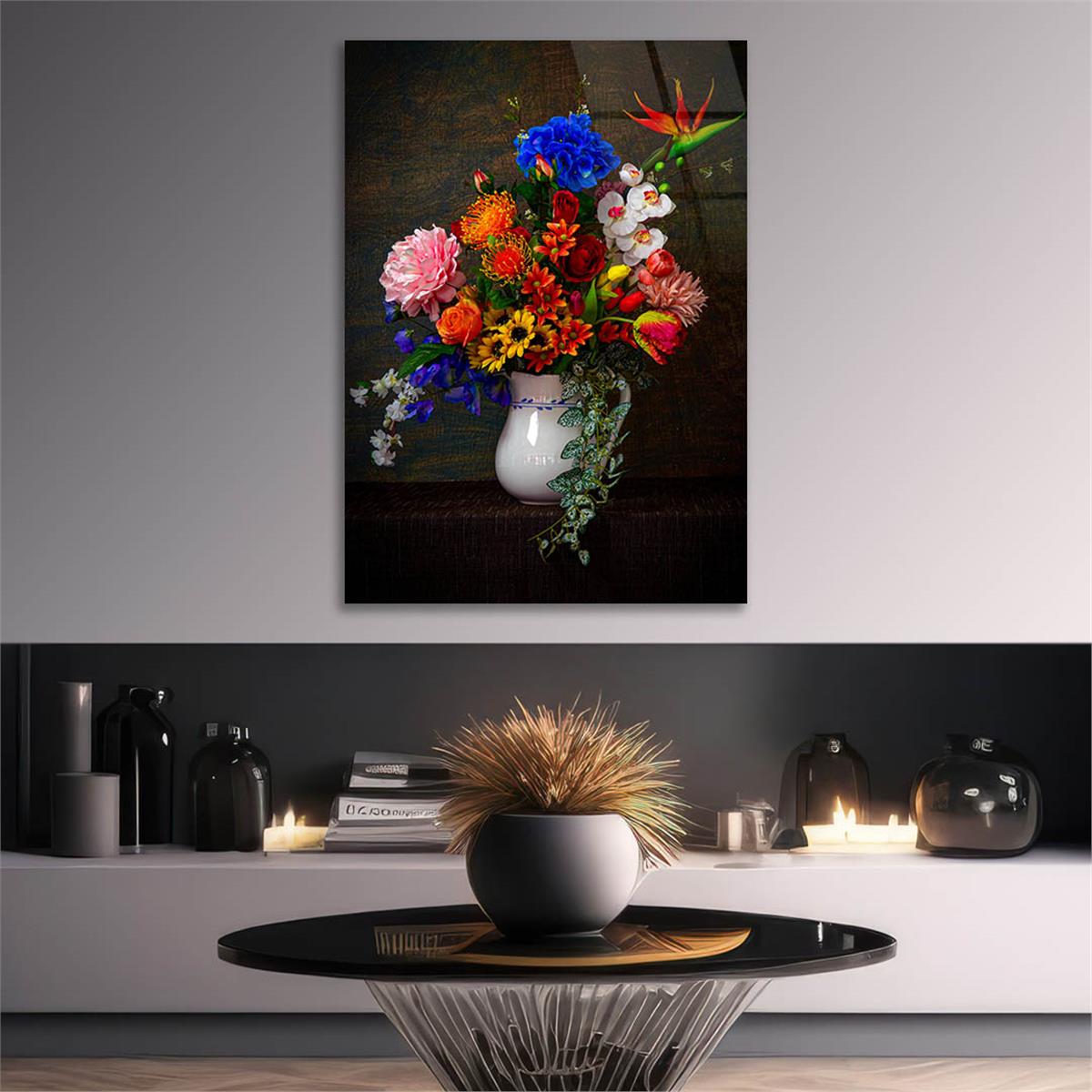 Dikey Sanat Temalı Cam Tablo 508