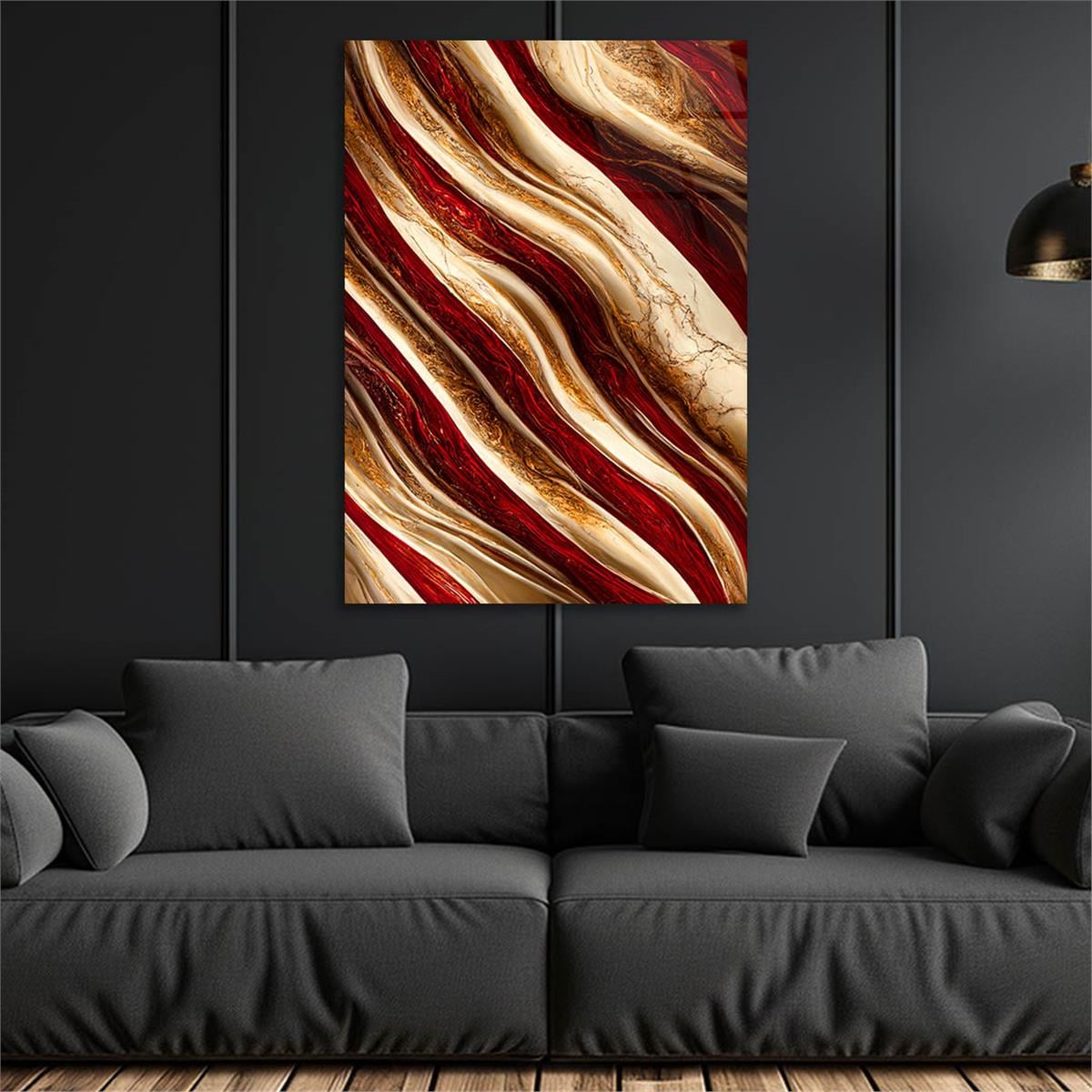 Dikey Sanat Temalı Cam Tablo 346