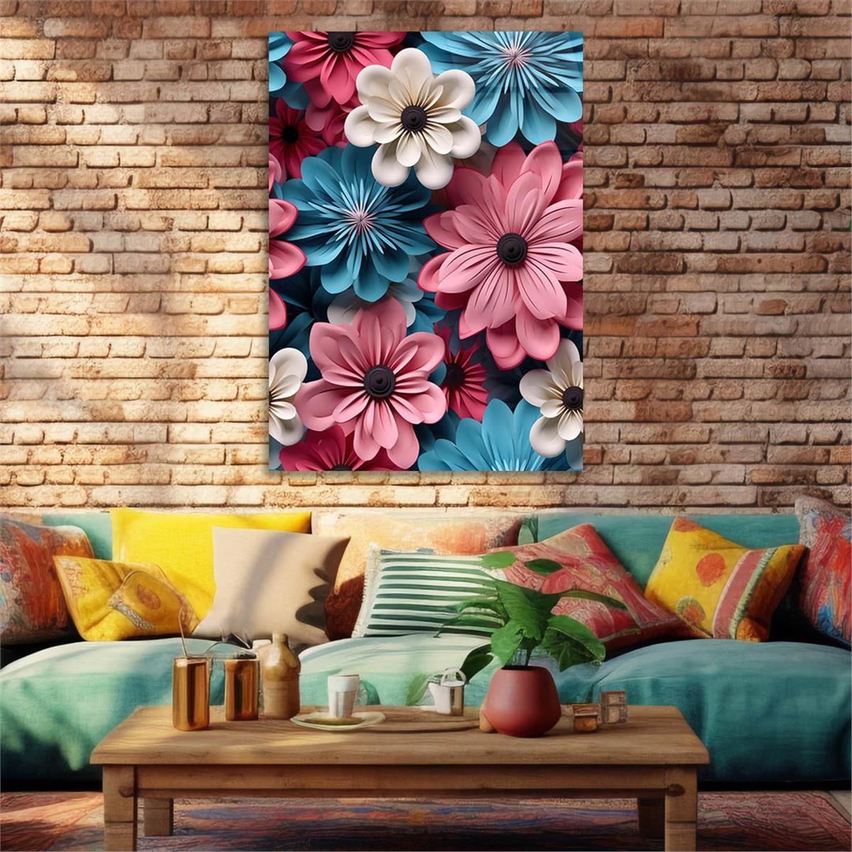 Dikey Sanat Temalı Cam Tablo 365