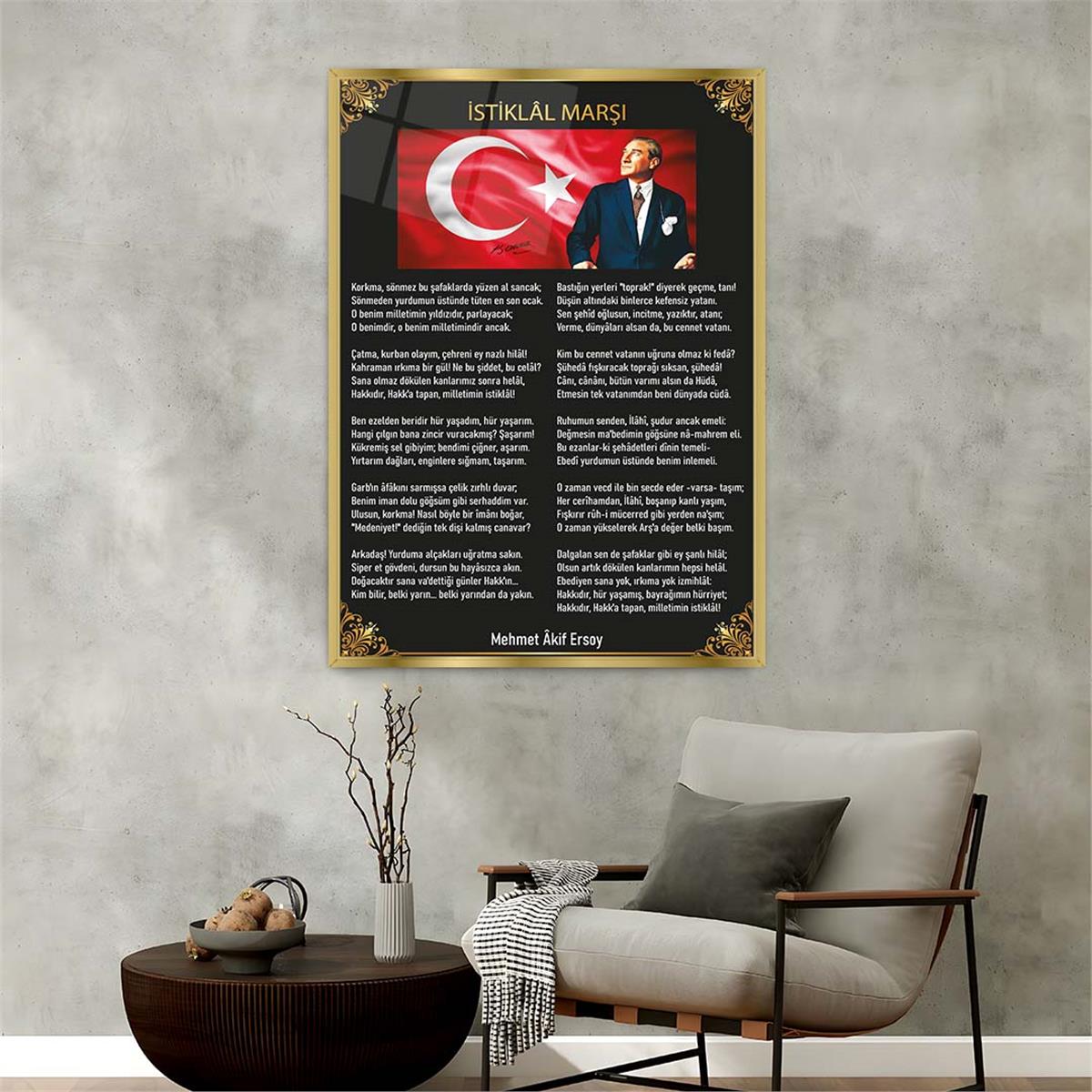 Aluminum-Framed National-Themed Tempered Glass Wall Art 002