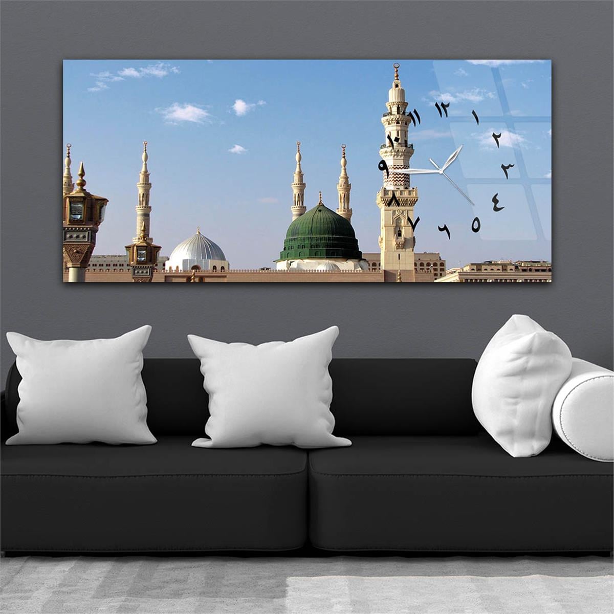 Side-Clock, Religious-Themed Horizontal Glass Wall Painting 027