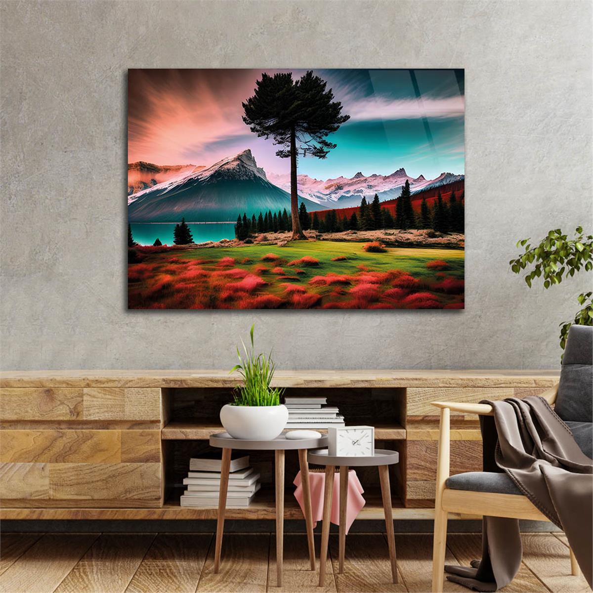 Horizontal Natured-Themed Tempered Glass Wall Art 283