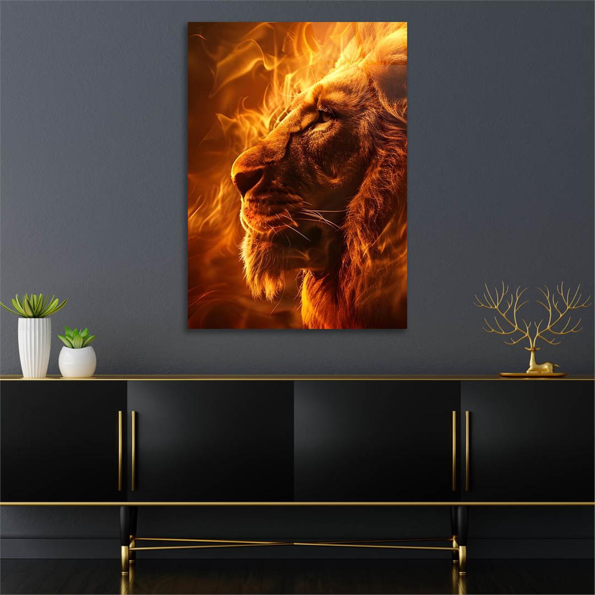 Dikey Doğa Temalı Cam Tablo 345