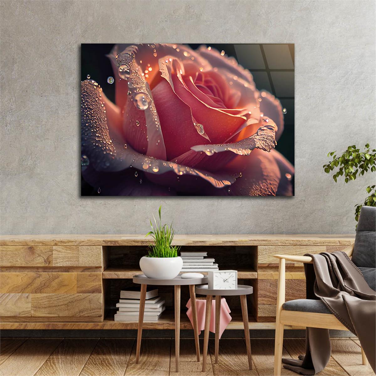 Horizontal Natured-Themed Tempered Glass Wall Art 307