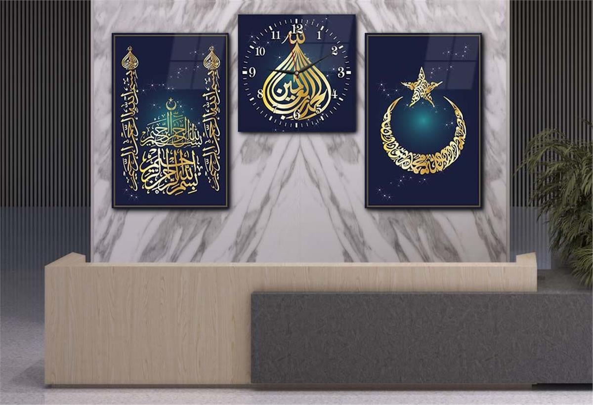Ensemble de Tableaux et d’horloge 2 pièce sur le thème religieux