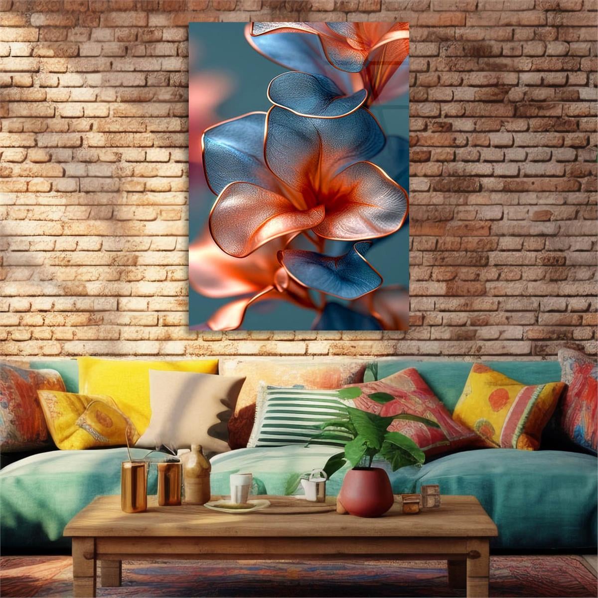 Dikey Sanat Temalı Cam Tablo 585