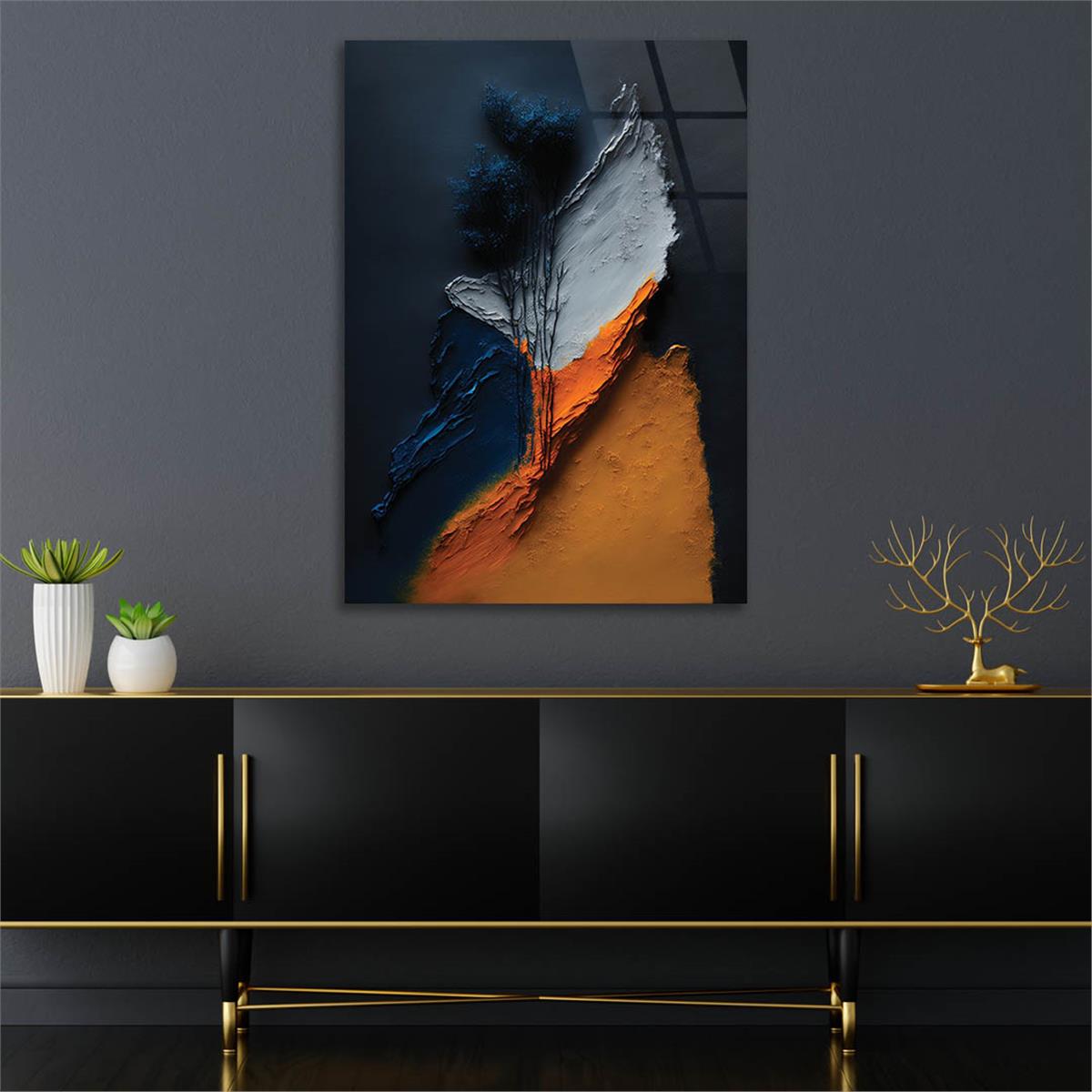Vertical Tempered Glasss Wall Arts Art-Themed 317