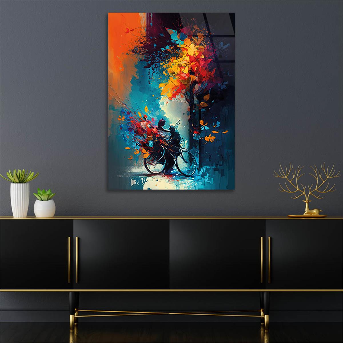 Vertical Tempered Glasss Wall Arts Art-Themed 318