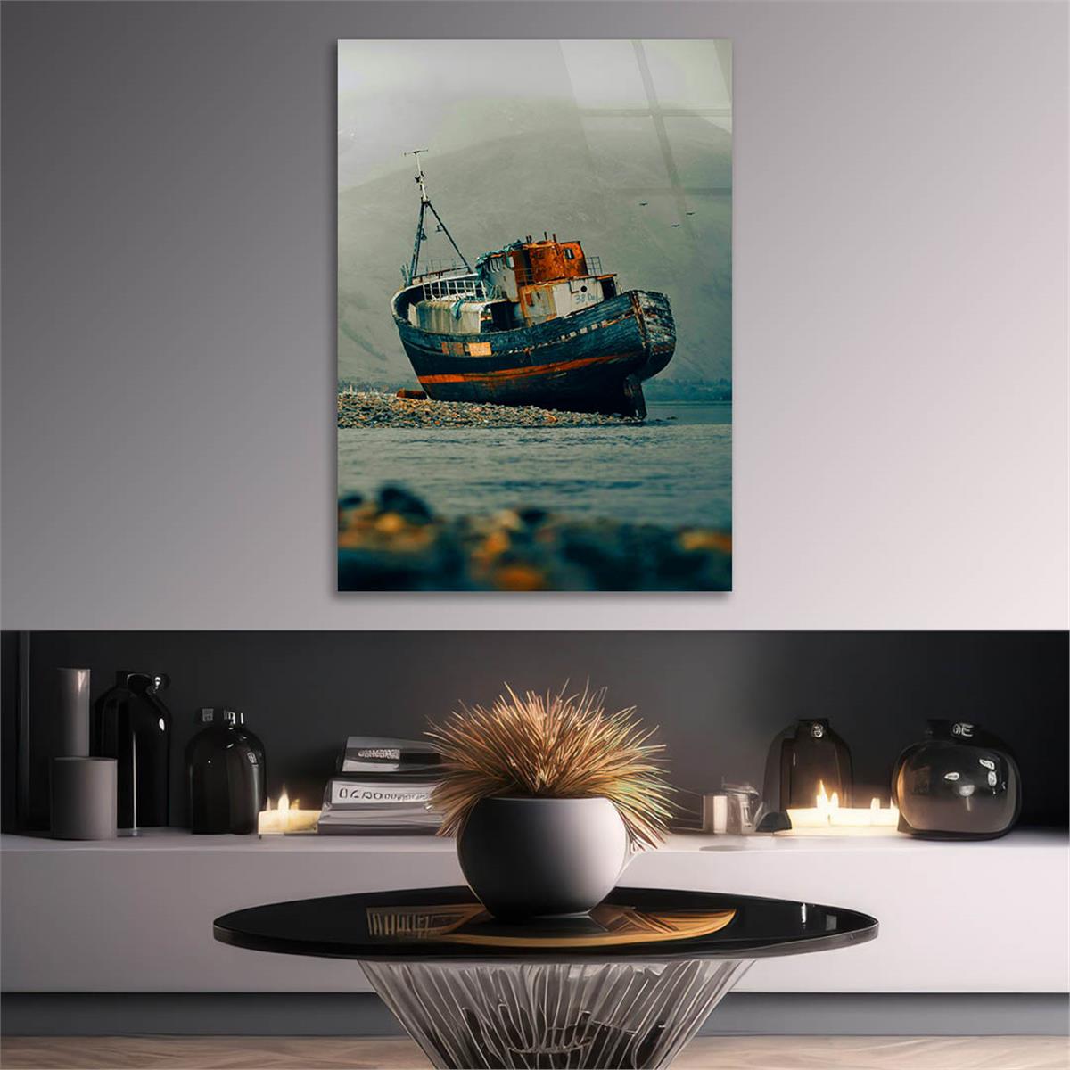 Dikey Doğa Temalı Cam Tablo 270