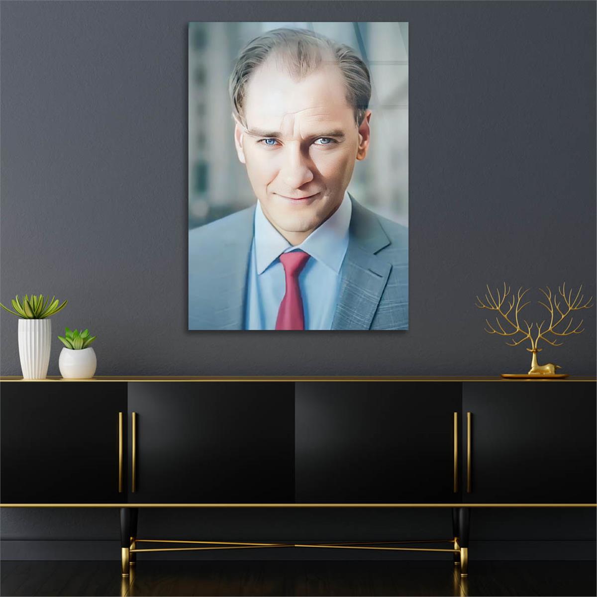 Dikey VatanTemalı Cam Tablo 220