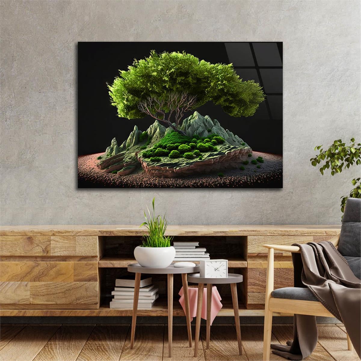 Yatay DoğaTemalı Cam Tablo 382