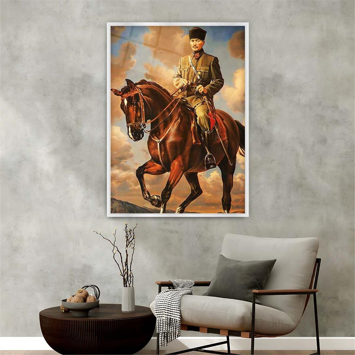 Aluminum-Framed National-Themed Tempered Glass Wall Art 075