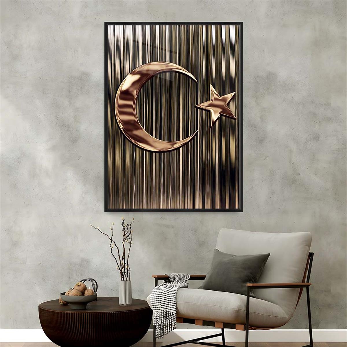 Aluminum-Framed National-Themed Tempered Glass Wall Art 076