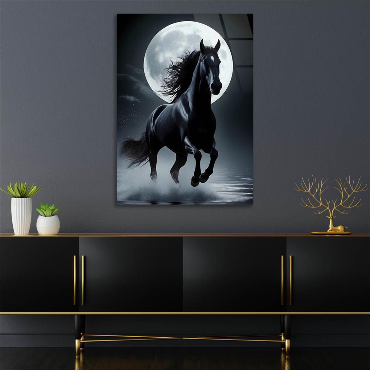 Dikey Doğa Temalı Cam Tablo 384