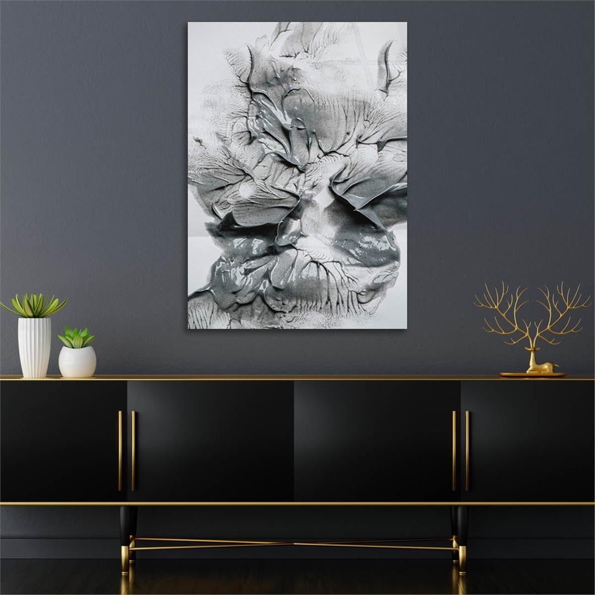 Dikey Sanat Temalı Cam Tablo 575