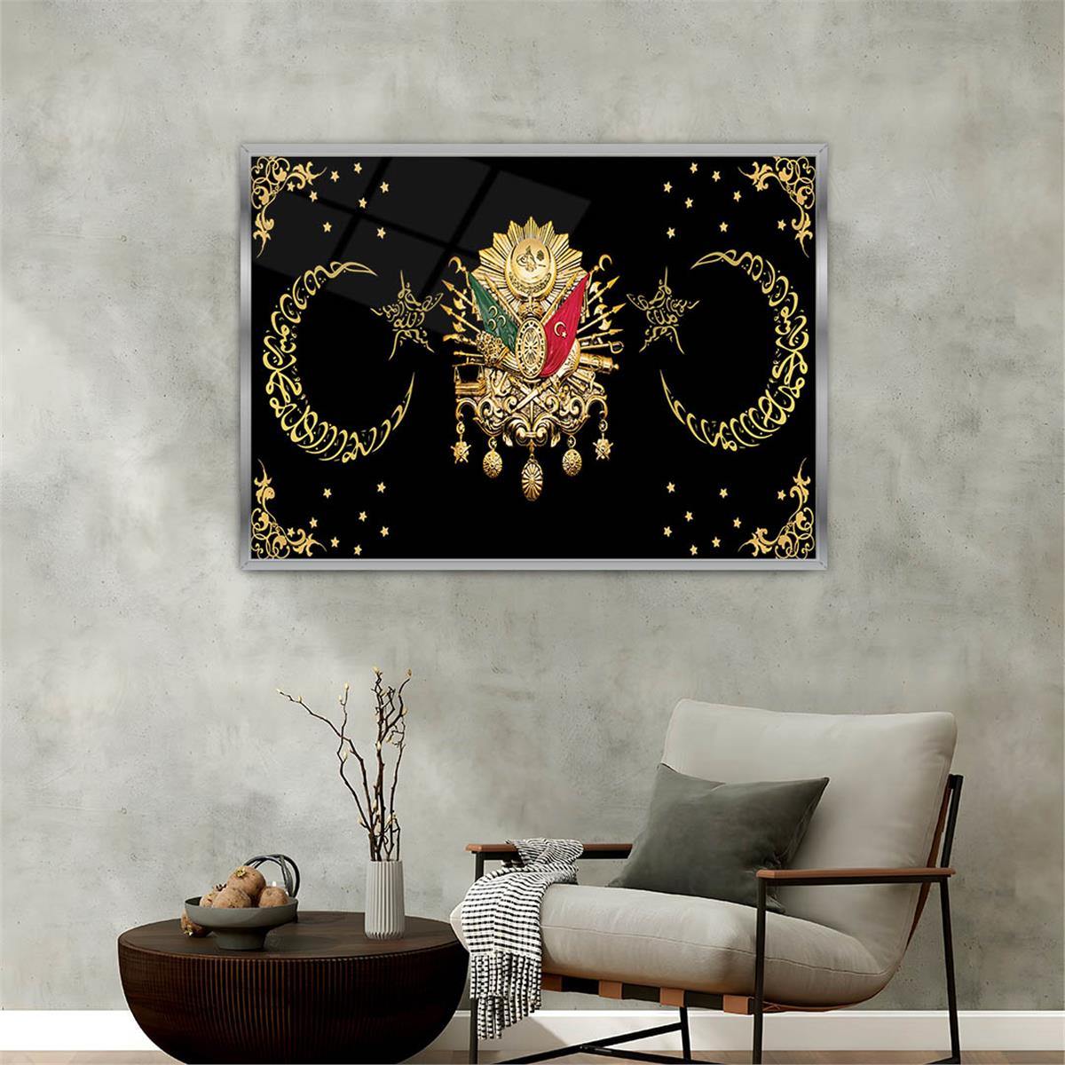 Aluminum-Framed National-Themed Tempered Glass Wall Art 004