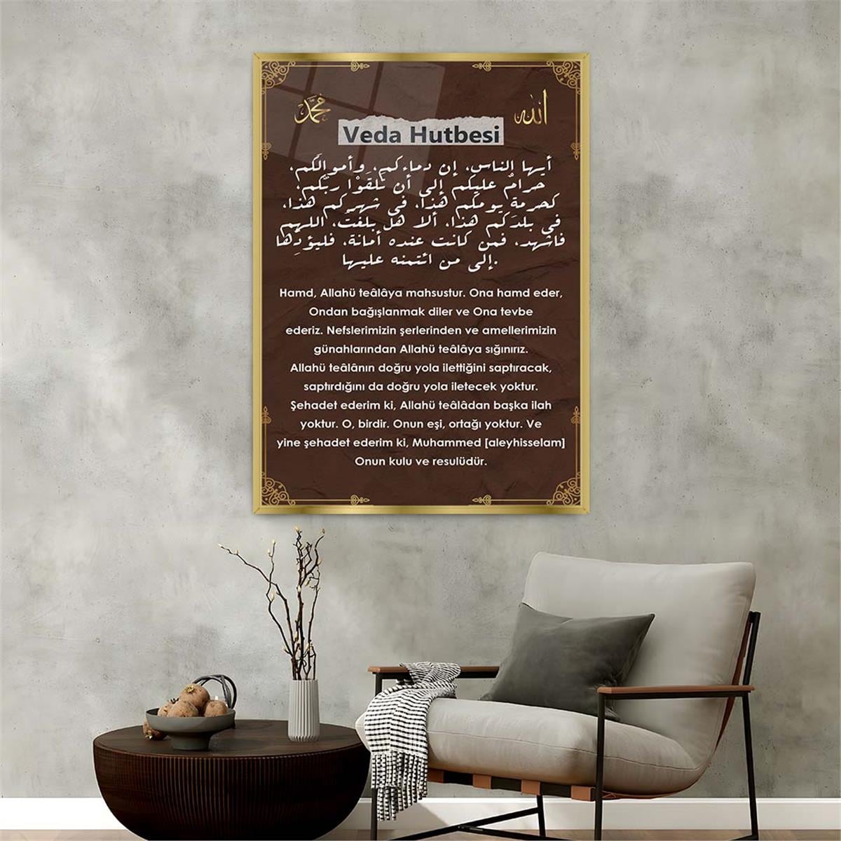 Tableau en verre à thème religieux avec cadre en aluminium  051