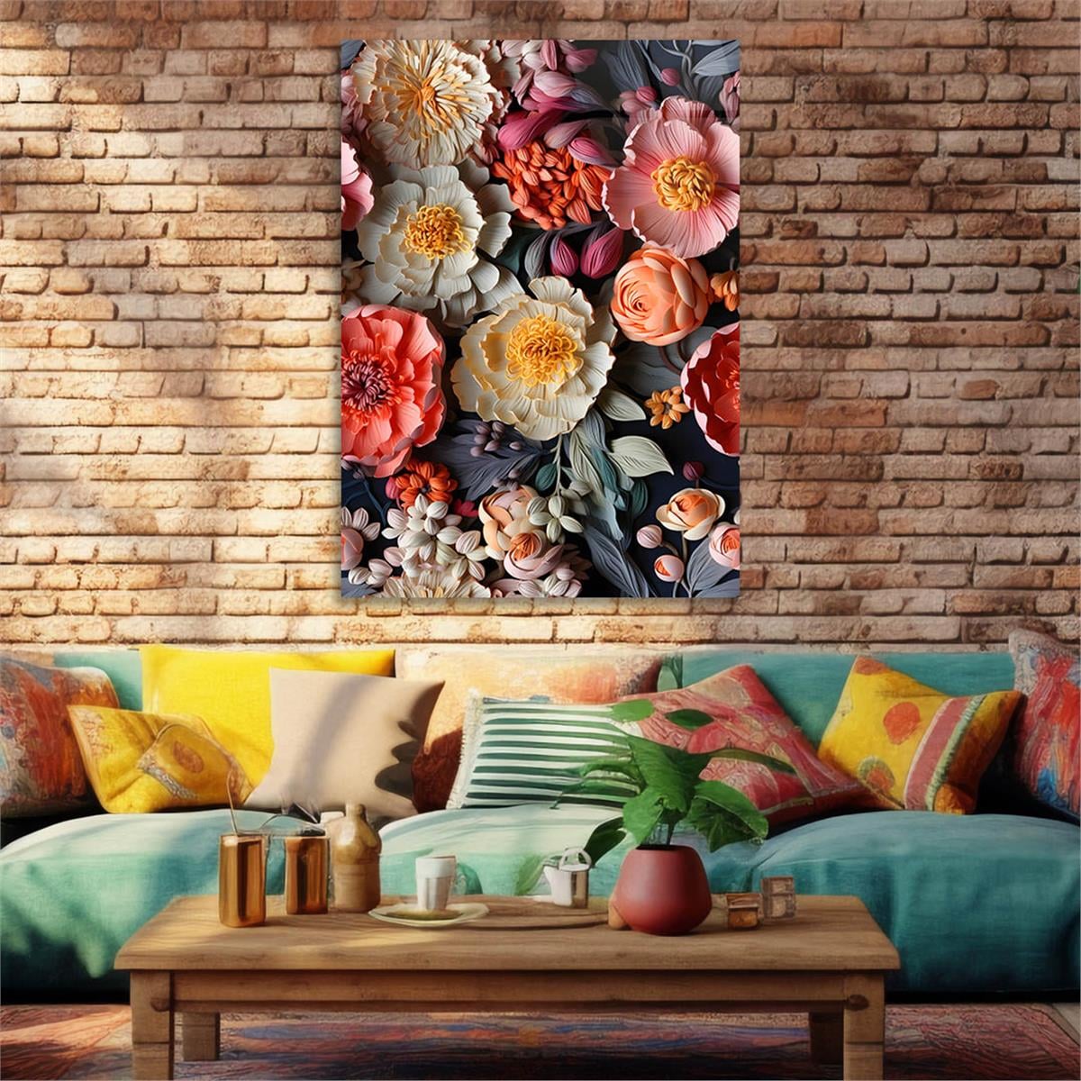 Dikey Sanat Temalı Cam Tablo 364