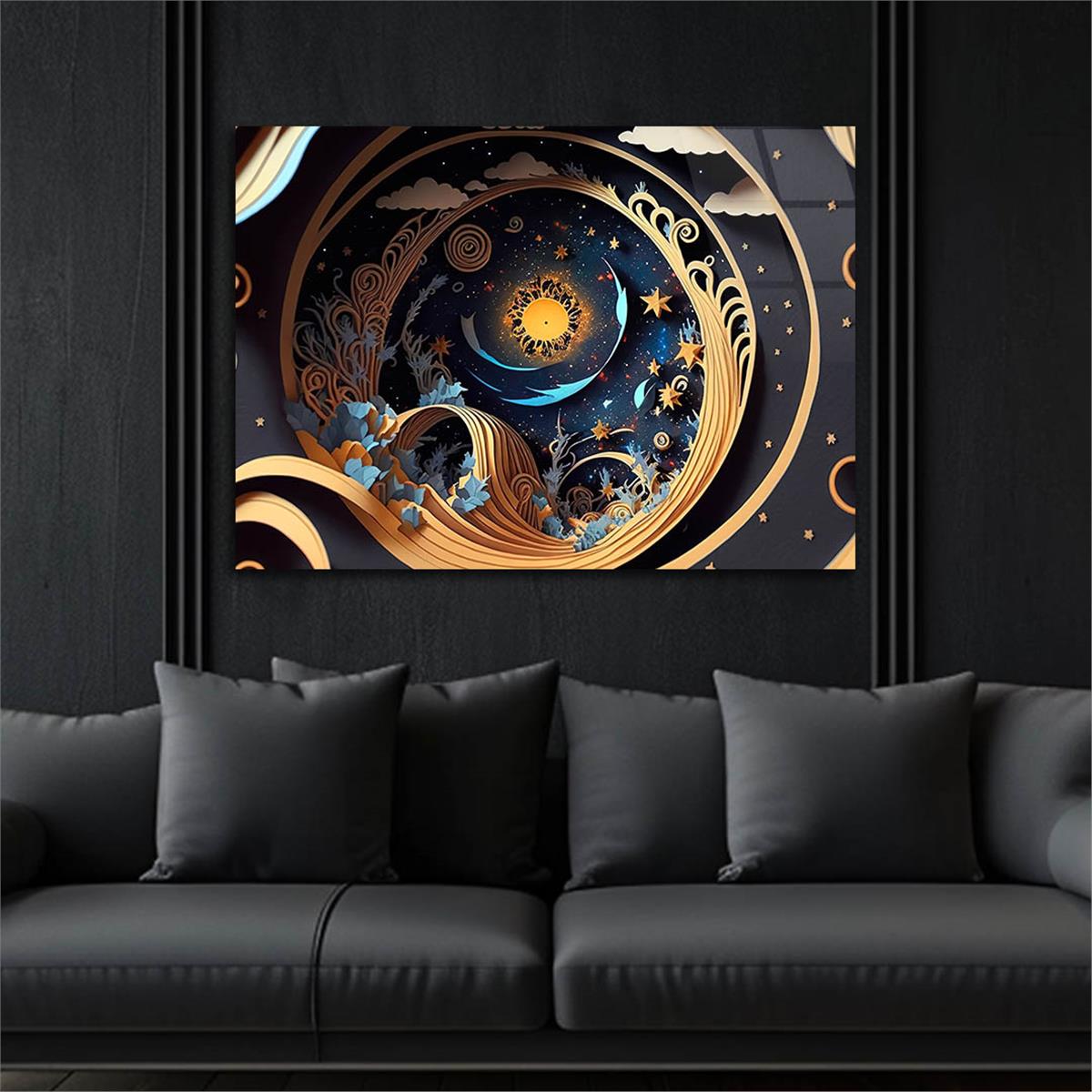 Horizontal Art-Themed Tempered Glass Wall Art 548