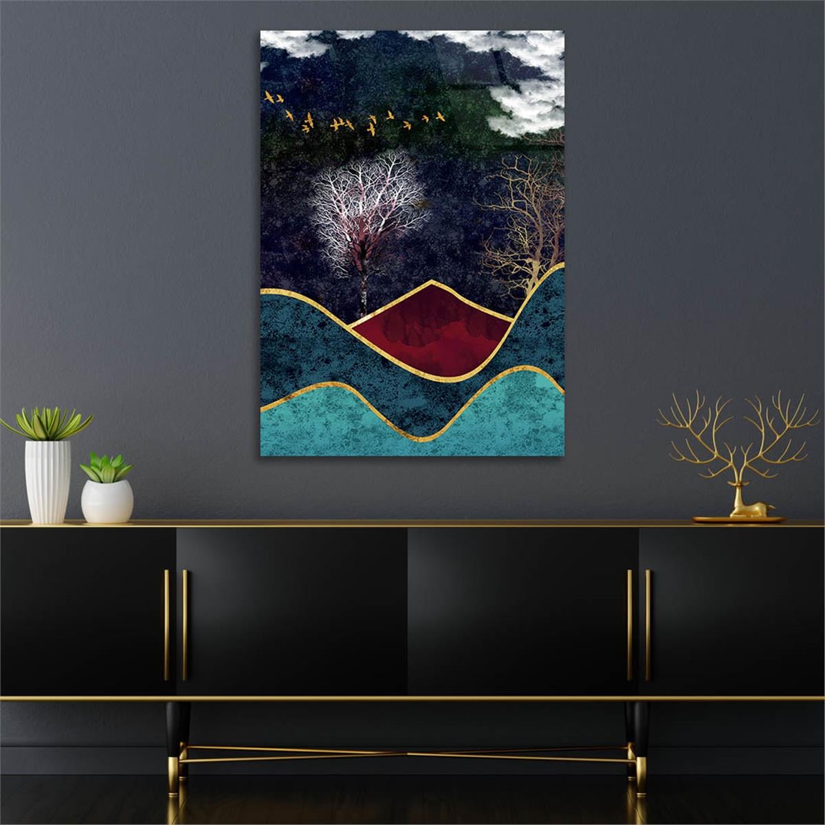 Vertical Tempered Glasss Wall Arts Art-Themed264