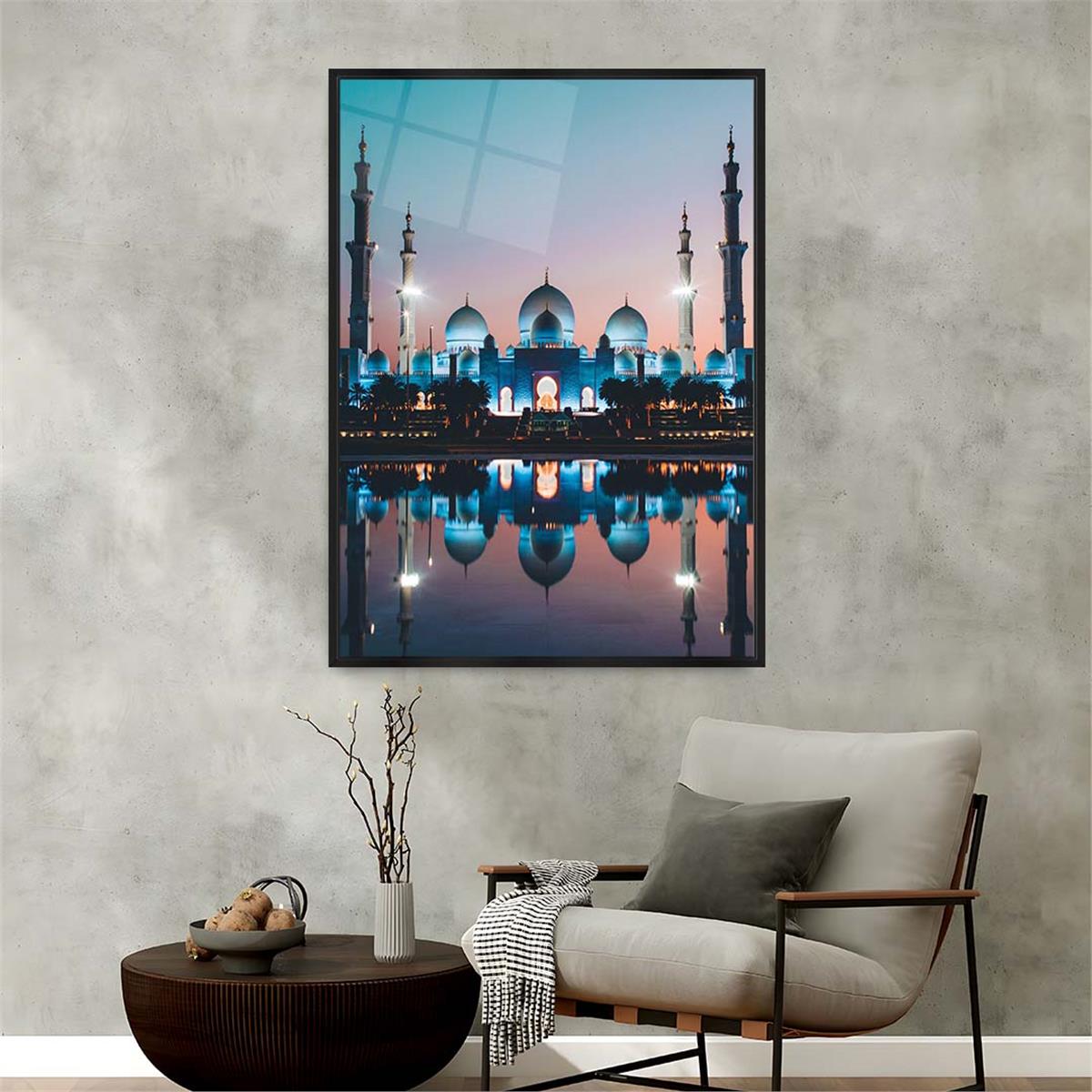 Alüminyum Çerçeveli Dini Temalı Cam Tablo 026