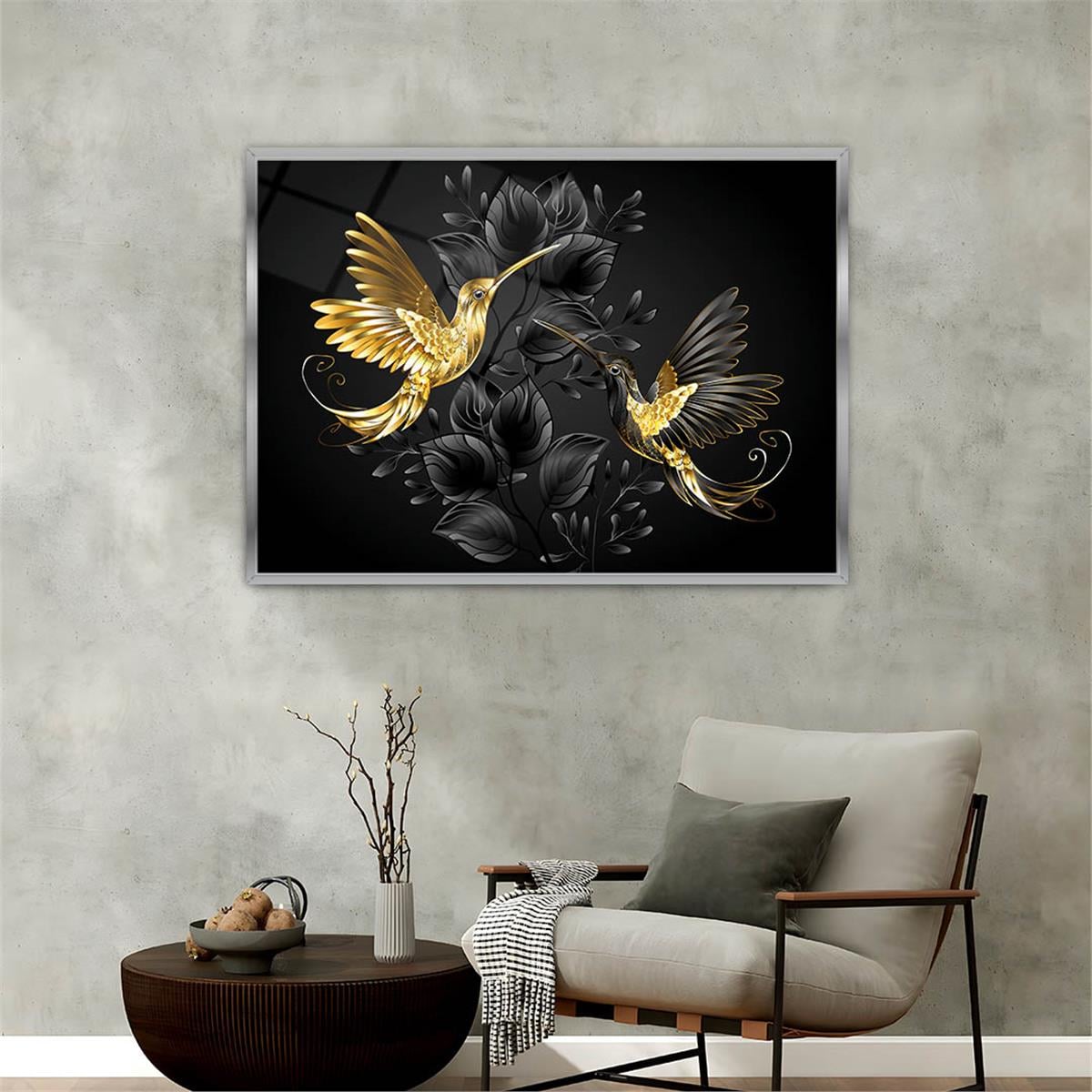 Aluminum-Framed Art-Themed Tempered Glass Wall Art 003