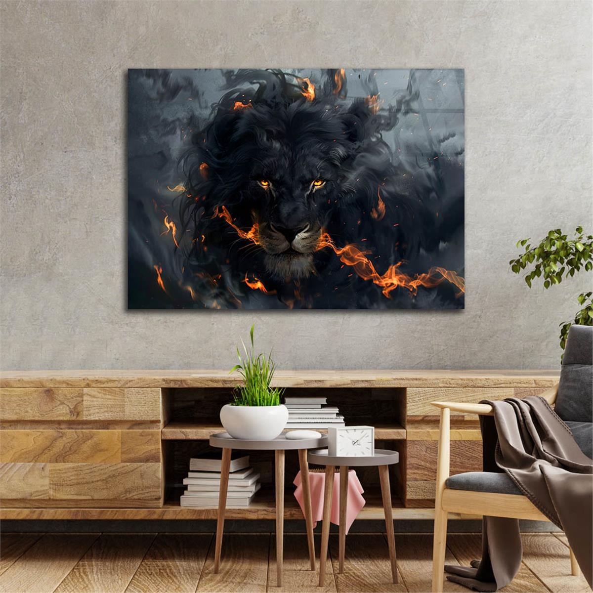 Yatay Doğa Temalı Cam Tablo 527